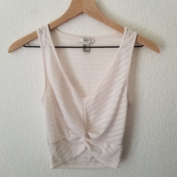 Forever 21 Tops - F21 Off White Crop Tank Top Small